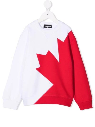 Dsquared2 Teen Graphic-print Cotton Sweatshirt In White