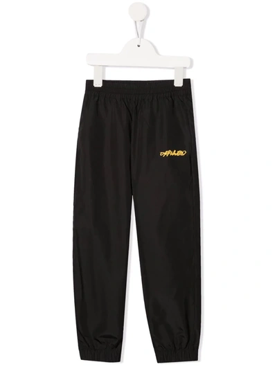 Shop Off-white Logo-print Track Trousers In Black