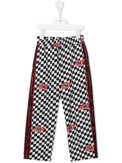 Shop Off-white Check-print Track Trousers In Black