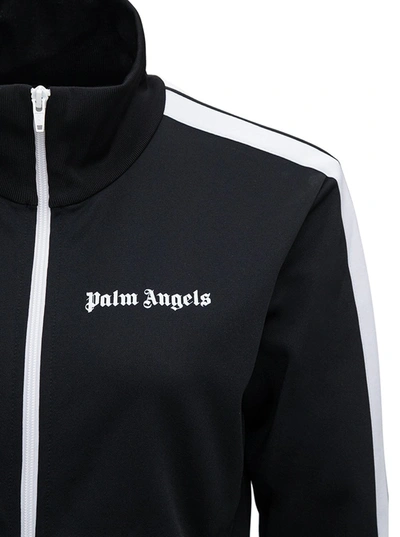 Shop Palm Angels Classic Track Black Sweatshirt With Logo Print