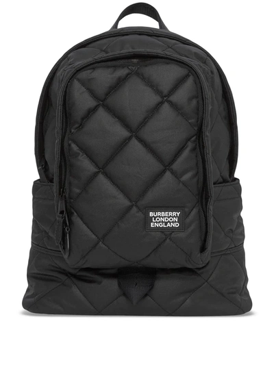 Shop Burberry Large Diamond-quilted Backpack In Black