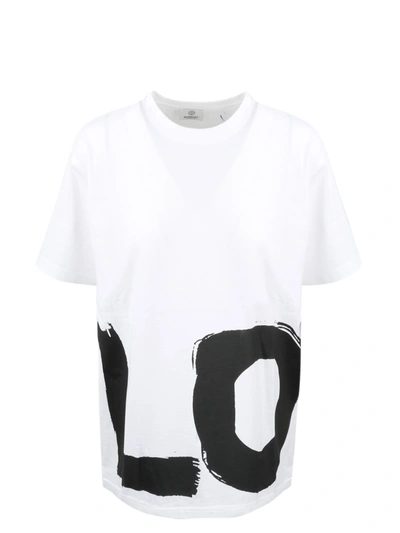 Shop Burberry Love Printed Oversized T In White