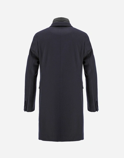 Herno Cashmere Coat With Nylon Ultralight Bib In Grey