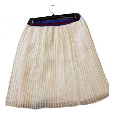 Pre-owned Gucci Kids' Silk Mini Skirt In White