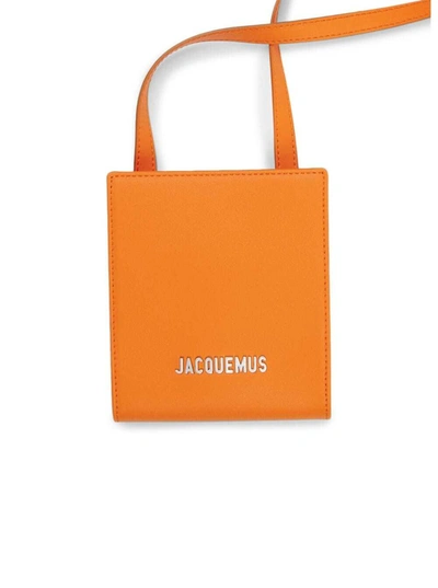 Shop Jacquemus Le Gadjo Orange Leather Crossbody Bag