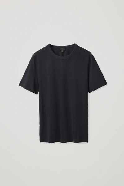 Shop Cos Regular-fit Mid-weight Brushed T-shirt In Blue