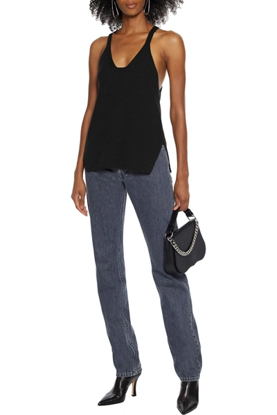 Helmut Lang Ribbed Cotton Tank In Black
