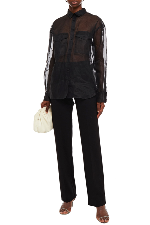 Oversized shirt in cotton organza