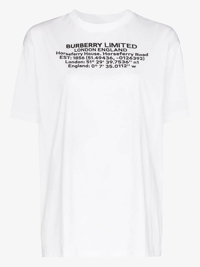 Shop Burberry Text Print Crewneck T In White