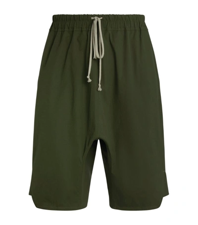 Shop Rick Owens Drop-crotch Basket Shorts In Green