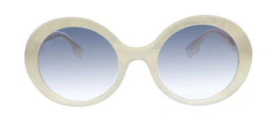 Shop Burberry Be 4314 388679 Round Sunglasses In Blue