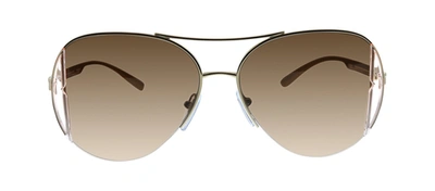 Shop Bvlgari Bv 6142 278/1355 Pilot Sunglasses In Brown