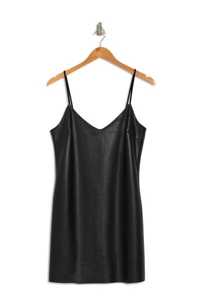 Shop Bb Dakota By Steve Madden V-neck Faux Leather Dress In Black