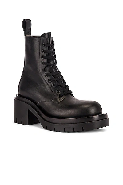 Bottega Veneta Lug Lace Up Ankle Boots In Black