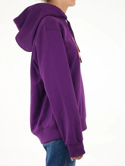 Shop Dolce & Gabbana Hooded Sweatshirt And Flower In Purple