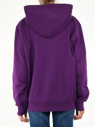 Shop Dolce & Gabbana Hooded Sweatshirt And Flower In Purple