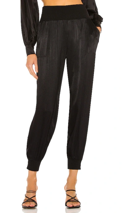 Shop Bobi Black Sleek Textured Pant