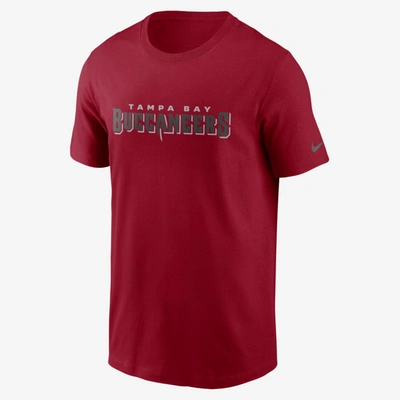 Shop Nike Women's Wordmark Essential (nfl Tampa Bay Buccaneers) T-shirt In Red