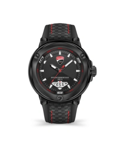 Shop Ducati Corse Men's Partenza Black Silicone Strap Watch 49mm