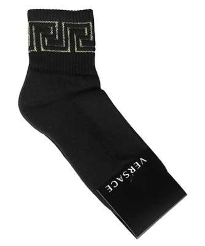 Shop Versace Greca Socks In Black