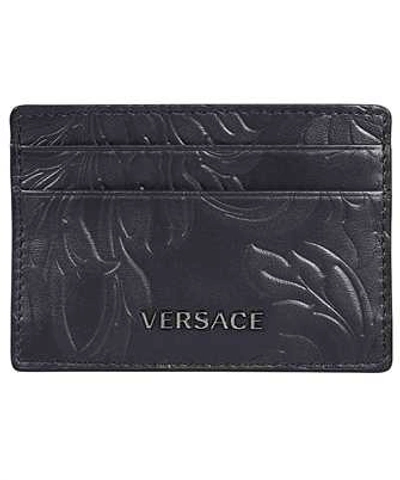 Shop Versace Barocco Card Holder In Blue