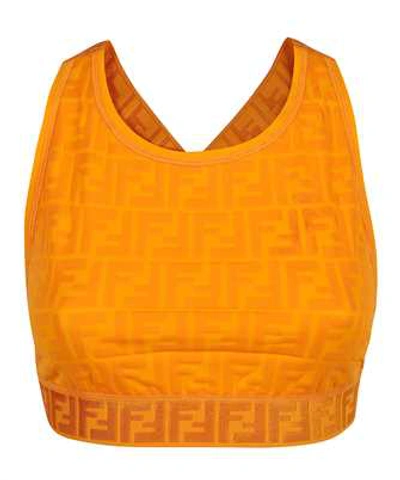 Shop Fendi Rama Fit Sports Top In Orange