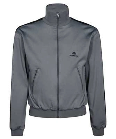 Shop Balenciaga Zip Track Jacket In Grey