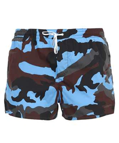 Shop Dsquared2 Camouflage Swim Shorts In Blue