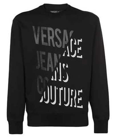 Shop Versace Jeans Couture Organic Cotton Sweatshirt In Black