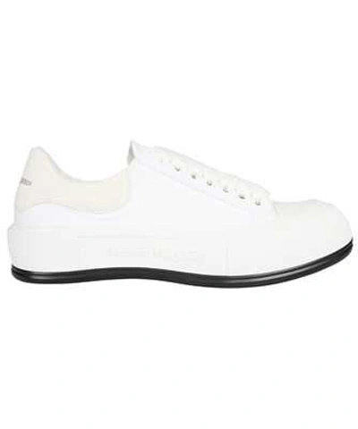 Shop Alexander Mcqueen Deck Lace Up Plimsoll Sneakers In White