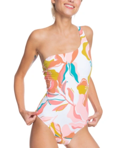 Shop Roxy Juniors' Paradise One-piece Swimsuit Women's Swimsuit In Bright White Paradiso