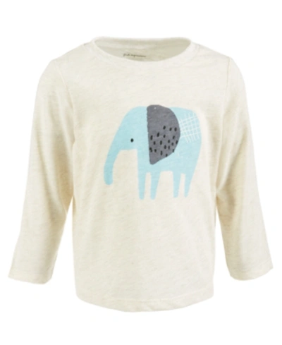 Shop First Impressions Baby Boys Long-sleeve Cotton Elephant T-shirt, Created For Macy's In Pebble Hthr