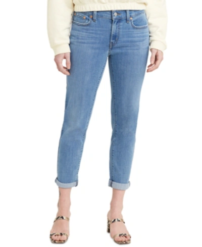 Shop Levi's Women's Relaxed Boyfriend Tapered-leg Jeans In Lapis Topic