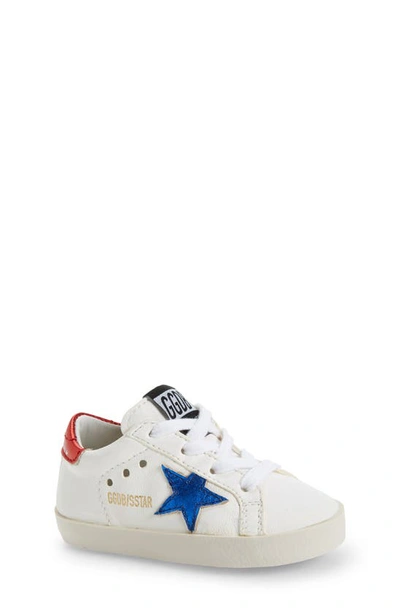 Shop Golden Goose Baby-star Sneaker In White/ Blue/ Red