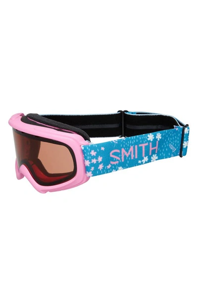 Shop Smith Gambler 164mm Youth Fit Snow Goggles In Flamingo Florals / Rc36