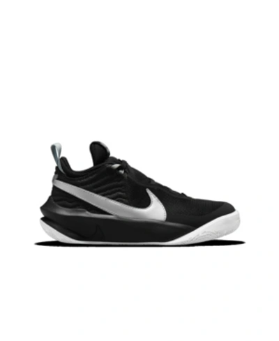 Shop Nike Big Boys Team Hustle D 10 Basketball Sneakers From Finish Line In Black, Metallic Silver