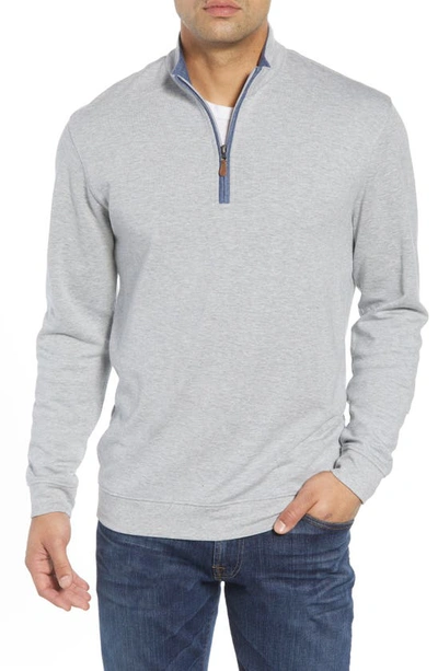 Shop Johnnie-o Sully Quarter Zip Pullover In Light Grey