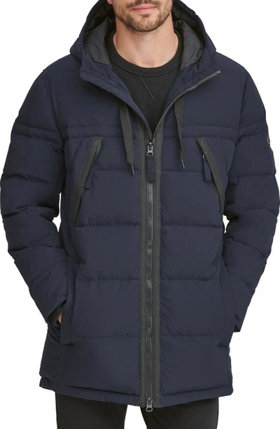 Shop Marc New York Holden Water Resistant Down & Feather Fill Quilted Coat In Ink
