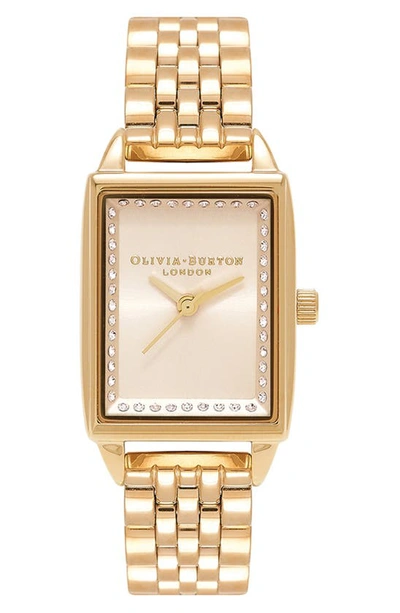 Shop Olivia Burton Classics Rectangular Bracelet Watch, 20mm In Gold