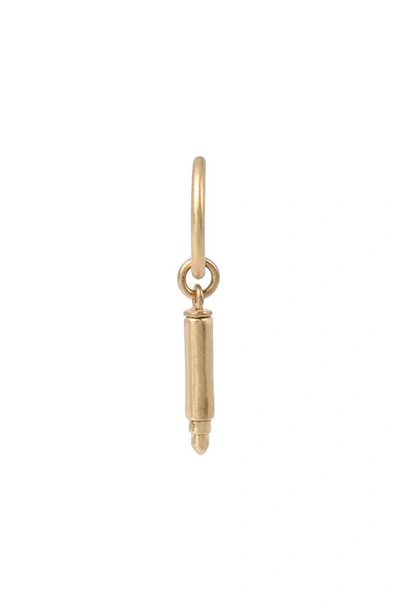 Shop Allsaints Bullet Single Hoop Sterling Silver Earring In Warm Brass