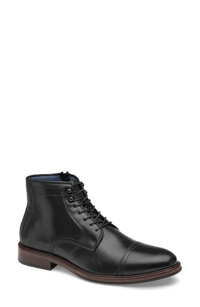 Shop Johnston & Murphy Raleigh Xc Flex Cap Toe Boot In Black