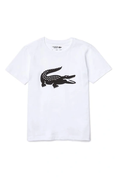 Shop Lacoste Croc Graphic T-shirt In White/ Black