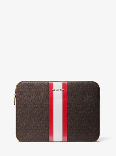 Michael Kors Jet Set Logo Stripe 13 Inch Laptop Case In Red ModeSens
