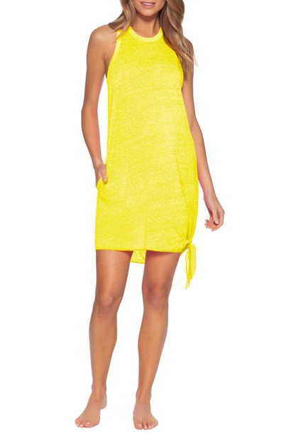 Becca Beach Date Cover-up Dress In Chartreuse