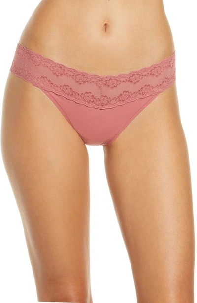 Shop Natori Bliss Perfection Thong In Mauvewood