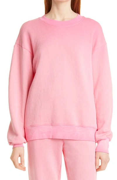 Shop Cotton Citizen Brooklyn Oversize Crew Sweatshirt In Hot Pink Mix