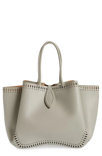 Shop Alaïa Angèle 20 Leather Top Handle Bag In Perle