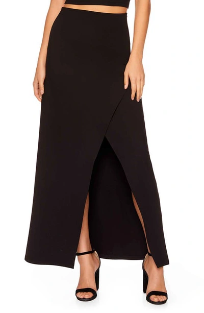 Shop Susana Monaco High Waist Wrap Front Crepe Maxi Skirt In Black