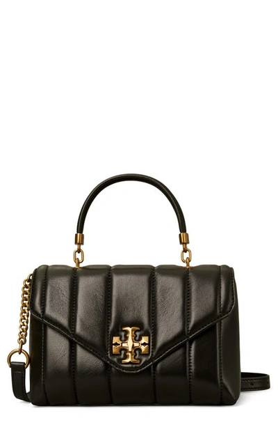 Shop Tory Burch Kira Small Quilted Leather Satchel In Black