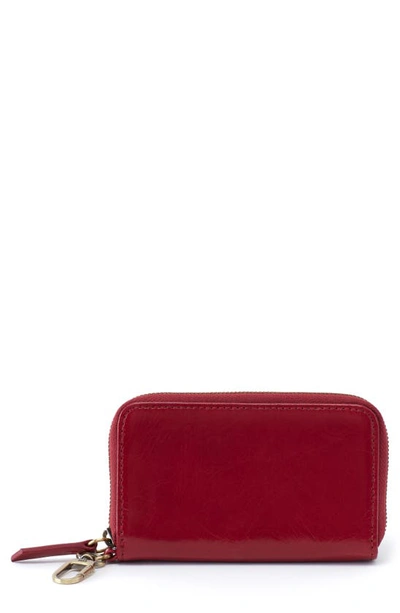 Shop Hobo Go Move Clip Leather Wallet In Cardinal